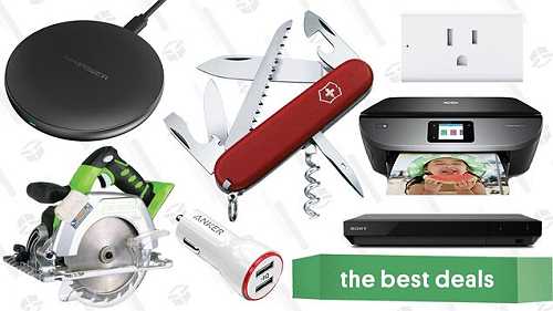 Saturday's Best Deals: Qi Chargers, Swiss Army Knives, GreenWorks Tools, and More