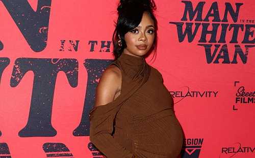 PREGNANT SKAI JACKSON SHOWS OFF BABY BUMP AT 'THE MAN IN THE WHITE VAN' PREMIERE
