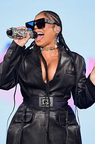 Ashanti Flaunts Her Post-Pregnancy Curves In This All Black Get-Up