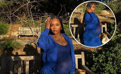 PREGNANT SKAI JACKSON IS BABY BUMPIN' IN BLUE
