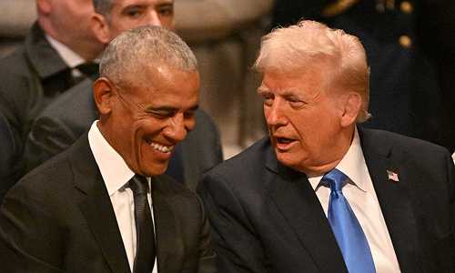 Wayment! Social Media Sounds OFF After Video Shows Barack Obama & Donald Trump Chattin' At Jimmy Carter's Funeral