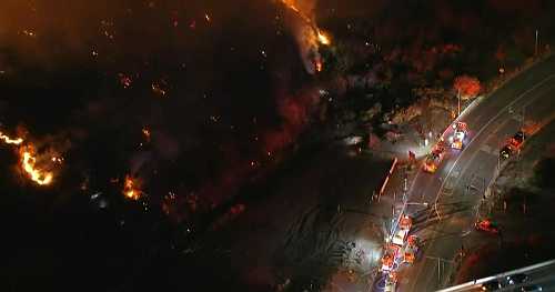 New wildfire, driven by high winds, forces evacuations in L.A. area