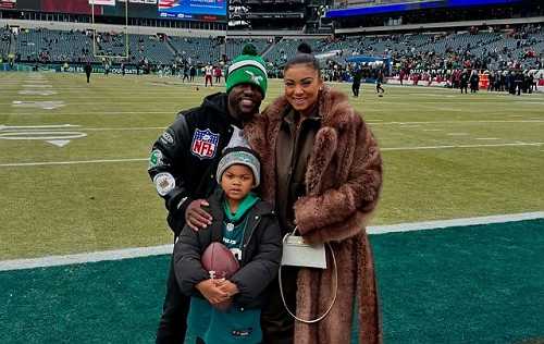 KEVIN HART, WIFE ENIKO HART, AND SON KENZO FLY HIGH AFTER EAGLES WIN