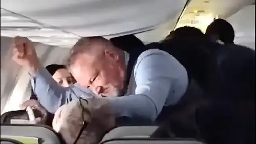 'Let Go of Her Hair!: Screaming Man Attacks Woman on Alaska Airlines Flight; Crew Member Pummels Him to Break Her Free In Melee Caught On Video