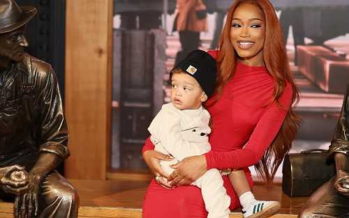 KEKE PALMER AND SON LEODIS LIGHT UP EMPIRE BUILDING FOR BLACK HISTORY MONTH