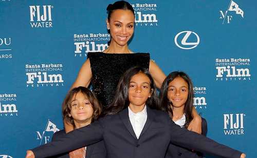 ZOE SALDAÑA BRINGS HER LOOKALIKE CHILDREN TO THE SANTA BARBARA FILM FESTIVAL
