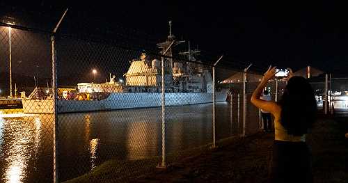 U.S. guided-missile cruiser spotted crossing the Panama Canal after warships deployed to Venezuela
