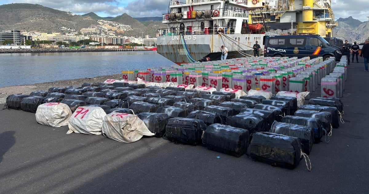 Spain makes its largest-ever cocaine seizure at sea in U.S.-aided operation dubbed "White Tide"