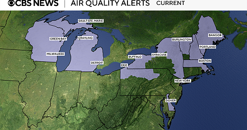 Air quality maps show how Canadian wildfire smoke is affecting Midwest, Northeast