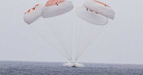 4 space station fliers return to Earth with Pacific Ocean splashdown