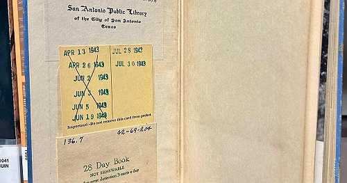 Book returned to San Antonio library 82 years after due date: "I hope there is no late fee"