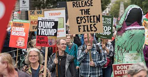 Thousands protest Trump
