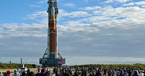 NASA hauls Artemis II moon rocket to launch pad for February flight