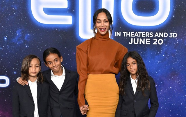 ZOE SALDAÑA AND HER KIDS ATTEND THE LOS ANGELES PREMIERE OF ELIO