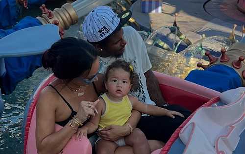 JALEN GREEN AND DRAYA MICHELE TAKE DAUGHTER LYGYHT TO DISNEYLAND