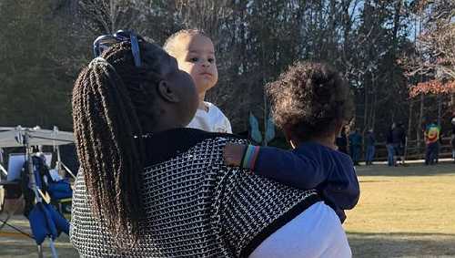 GABOUREY SIDIBE GETS VISIT FROM TWINS ON SET OF HER NEW MOVIE PROJECT
