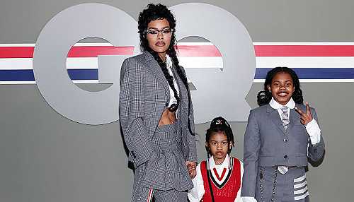 A Fashionable Family Affair: Teyana Taylor Steps Out With Her Daughters In Custom Thom Browne For GQ Bowl