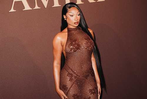 Real Haute Girl S**t! Megan Thee Sumptuous Stallion Scintillates In Curve-Caressing Dress At AMIRI’s Milan Flagship Store Celebration, Extends Slay Streak