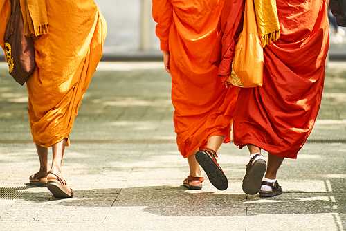 Buddhist Monks March Through Georgia During 