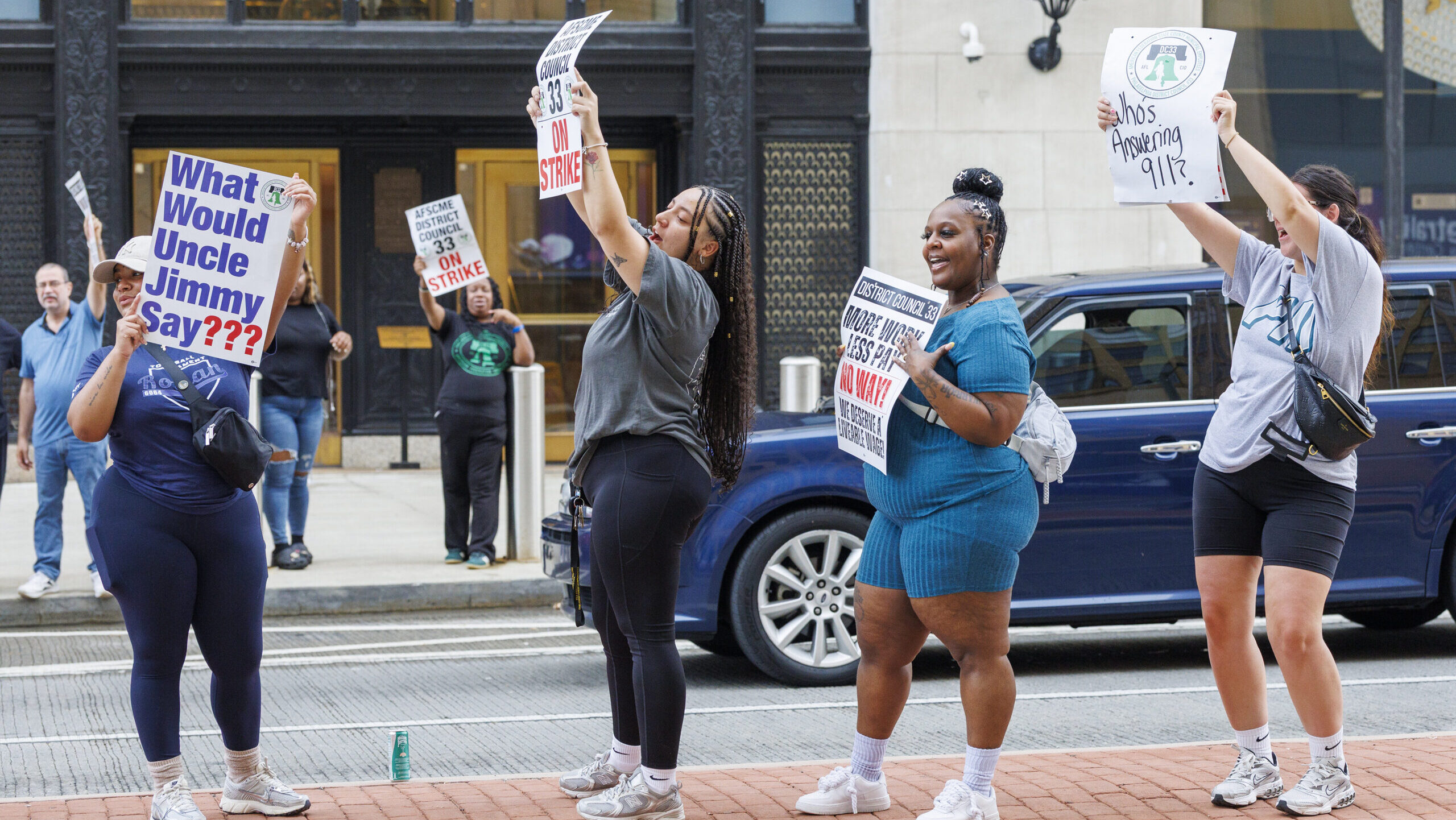 Thousands of city workers go on strike in Philadelphia, affecting trash pickup, pools and 911 calls