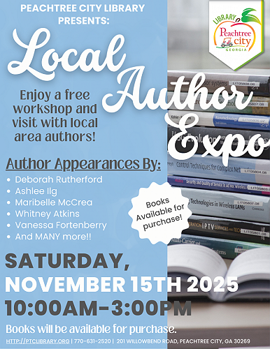 Check Me Out at the Peachtree City Library’s 2025 Local Author Expo THIS SATURDAY AKA Yes, I