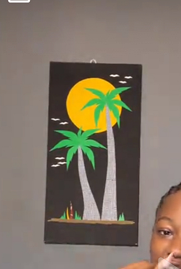 This is a composite image featuring a photograph within another frame. The inner photo shows a...