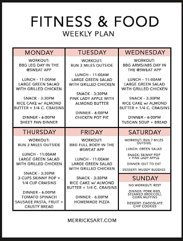 fitness food weekly plan