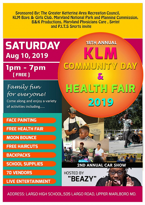 KLM Community Day & Health Fair - August 10, 2019